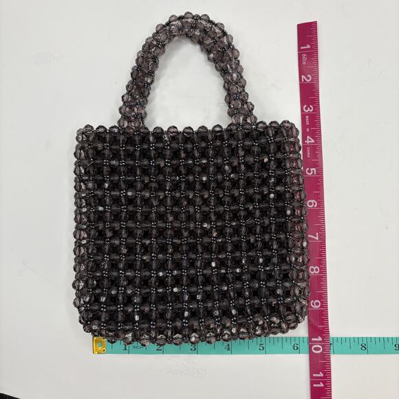Y2K GAP Grey Beaded Small Square Purse - Picture 3 of 4